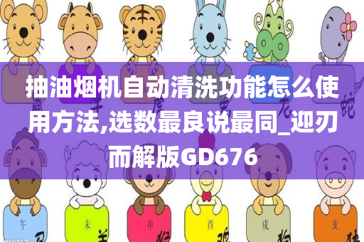 抽油烟机自动清洗功能怎么使用方法,选数最良说最同_迎刃而解版GD676