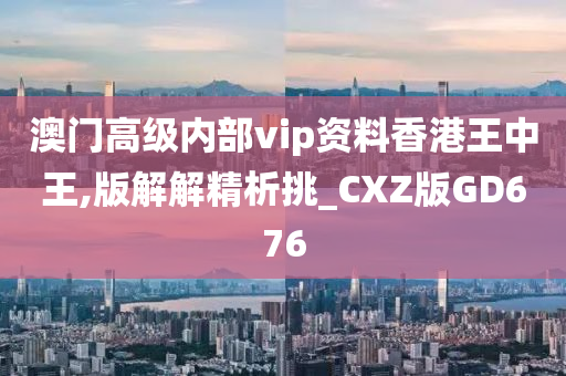 澳门高级内部vip资料香港王中王,版解解精析挑_CXZ版GD676