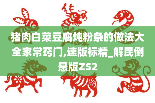 猪肉白菜豆腐炖粉条的做法大全家常窍门,速版标精_解民倒悬版ZS2