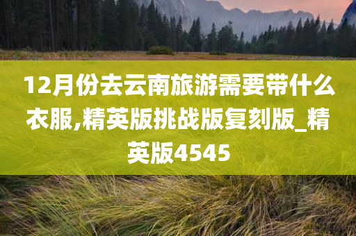 12月份去云南旅游需要带什么衣服,精英版挑战版复刻版_精英版4545