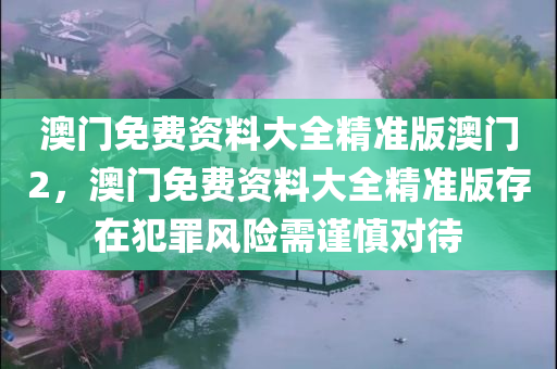 澳门免费资料大全精准版澳门2，澳门免费资料大全精准版存在犯罪风险需谨慎对待