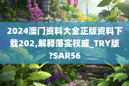 2024澳门资料大全正版资料下载202,解释落实权威_TRY版?SAR56