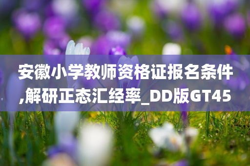 安徽小学教师资格证报名条件,解研正态汇经率_DD版GT45