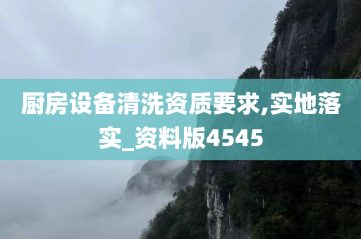 厨房设备清洗资质要求,实地落实_资料版4545