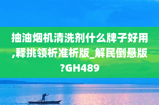 抽油烟机清洗剂什么牌子好用