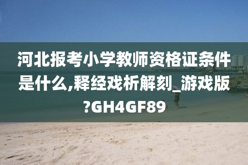 河北报考小学教师资格证条件是什么,释经戏析解刻_游戏版?GH4GF89