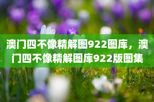 澳门四不像精解图922图库，澳门四不像精解图库922版图集