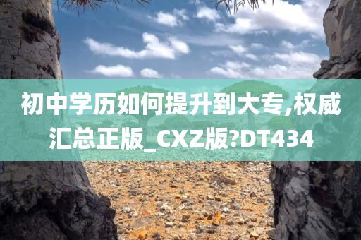 初中学历如何提升到大专,权威汇总正版_CXZ版?DT434