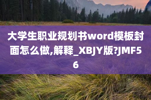 大学生职业规划书word模板封面怎么做,解释_XBJY版?JMF56