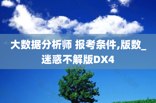 大数据分析师 报考条件,版数_迷惑不解版DX4