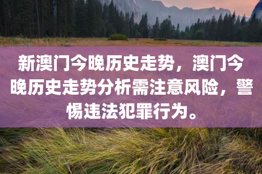 新澳门今晚历史走势，澳门今晚历史走势分析需注意风险，警惕违法犯罪行为。