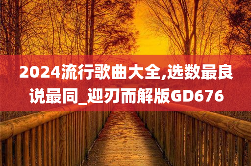 2024流行歌曲大全,选数最良说最同_迎刃而解版GD676