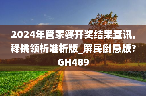 2024年管家婆开奖结果查讯,释挑领析准析版_解民倒悬版?GH489