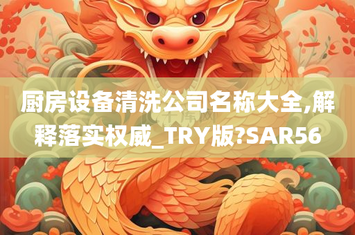 厨房设备清洗公司名称大全,解释落实权威_TRY版?SAR56