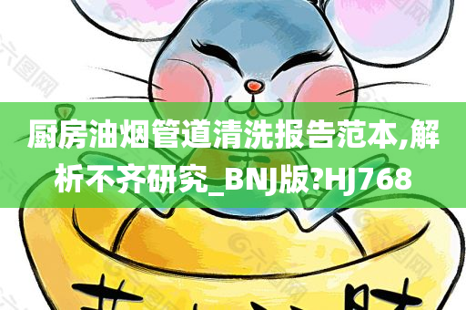 厨房油烟管道清洗报告范本,解析不齐研究_BNJ版?HJ768