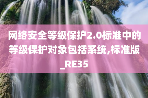 网络安全等级保护2.0标准中的等级保护对象包括系统,标准版_RE35