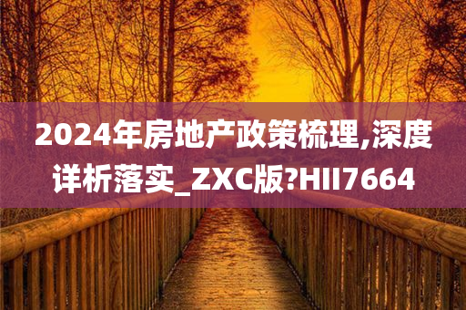 2024年房地产政策梳理,深度详析落实_ZXC版?HII7664