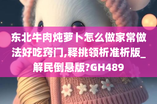 东北牛肉炖萝卜怎么做家常做法好吃窍门,释挑领析准析版_解民倒悬版?GH489