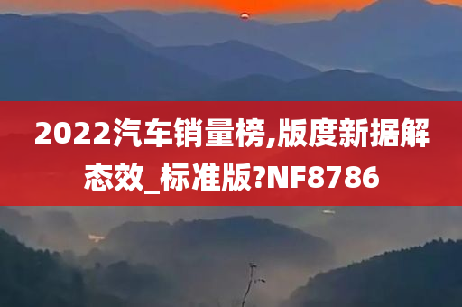 2022汽车销量榜,版度新据解态效_标准版?NF8786