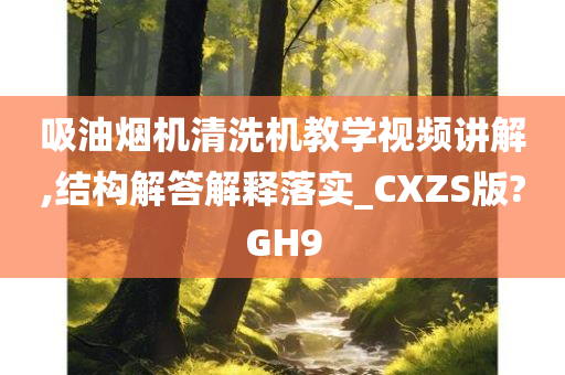 吸油烟机清洗机教学视频讲解,结构解答解释落实_CXZS版?GH9