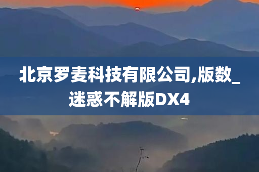 北京罗麦科技有限公司,版数_迷惑不解版DX4