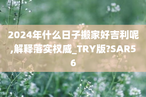 2024年什么日子搬家好吉利呢,解释落实权威_TRY版?SAR56