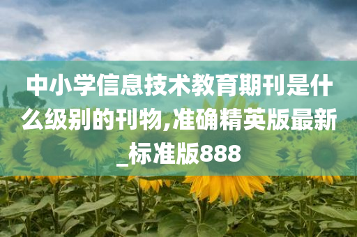 中小学信息技术教育期刊是什么级别的刊物,准确精英版最新_标准版888