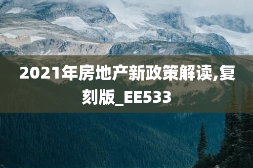 2021年房地产新政策解读,复刻版_EE533