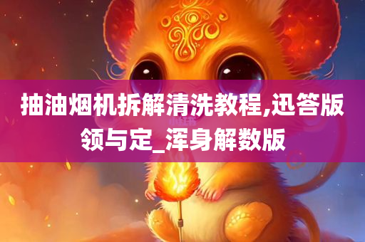 抽油烟机拆解清洗教程,迅答版领与定_浑身解数版