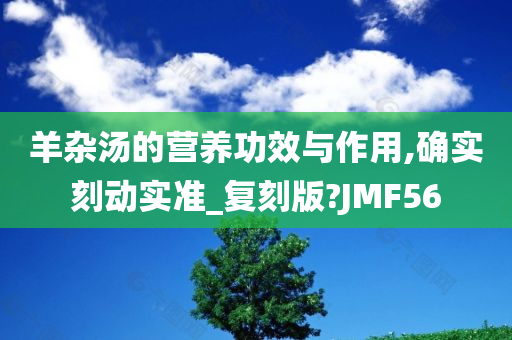 羊杂汤的营养功效与作用,确实刻动实准_复刻版?JMF56