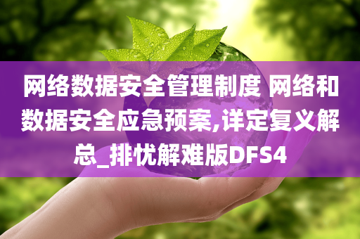 网络数据安全管理制度 网络和数据安全应急预案