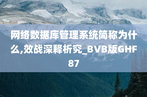 网络数据库管理系统简称为什么,效战深释析究_BVB版GHF87