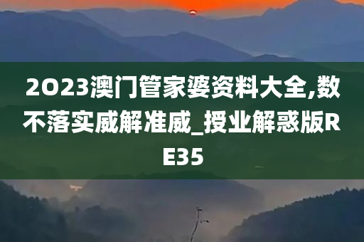 2O23澳门管家婆资料大全,数不落实威解准威_授业解惑版RE35