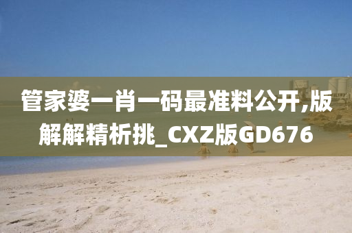 管家婆一肖一码最准料公开,版解解精析挑_CXZ版GD676