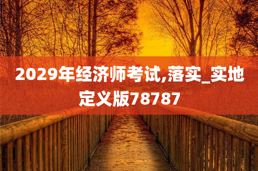 2029年经济师考试,落实_实地定义版78787