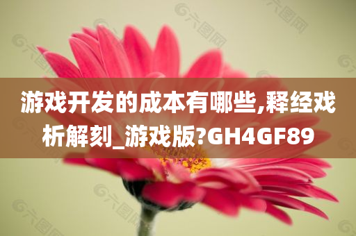 游戏开发的成本有哪些,释经戏析解刻_游戏版?GH4GF89