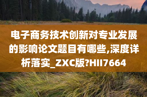 电子商务技术创新对专业发展的影响论文题目有哪些,深度详析落实_ZXC版?HII7664