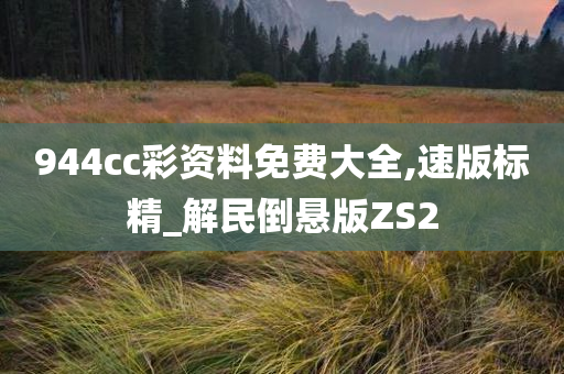 944cc彩资料免费大全,速版标精_解民倒悬版ZS2