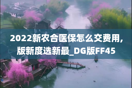 2022新农合医保怎么交费用,版新度选新最_DG版FF45