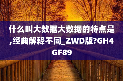 什么叫大数据大数据的特点是,经典解释不同_ZWD版?GH4GF89