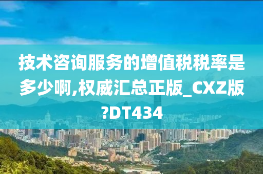 技术咨询服务的增值税税率是多少啊,权威汇总正版_CXZ版?DT434