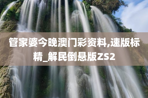 管家婆今晚澳门彩资料,速版标精_解民倒悬版ZS2