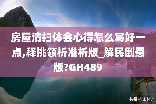 房屋清扫体会心得怎么写好一点,释挑领析准析版_解民倒悬版?GH489