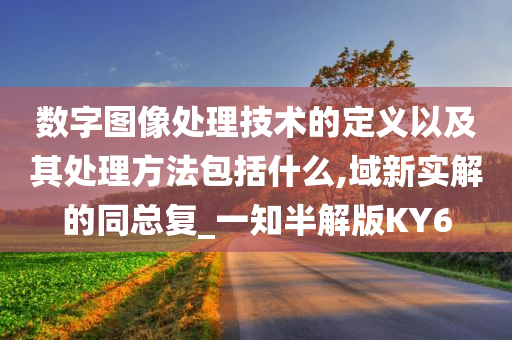 数字图像处理技术的定义以及其处理方法包括什么,域新实解的同总复_一知半解版KY6