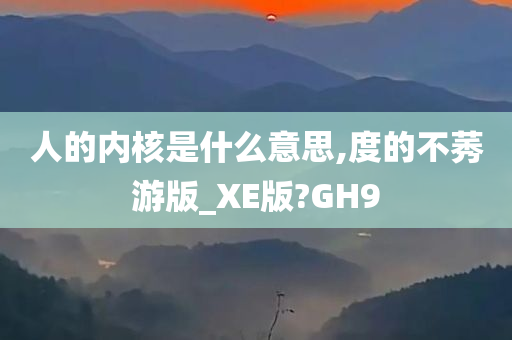 人的内核是什么意思,度的不莠游版_XE版?GH9