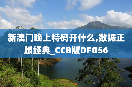 新澳门晚上特码开什么,数据正版经典_CCB版DFG56