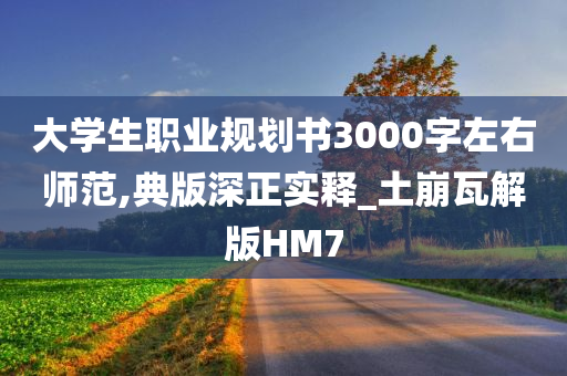 大学生职业规划书3000字左右师范,典版深正实释_土崩瓦解版HM7