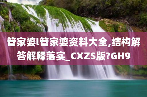 管家婆l管家婆资料大全,结构解答解释落实_CXZS版?GH9