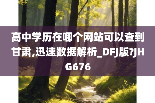 高中学历在哪个网站可以查到甘肃,迅速数据解析_DFJ版?JHG676