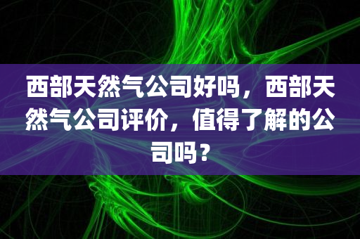 西部天然气公司好吗